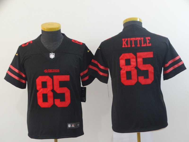 Youth San Francisco 49ers #85 Kittle black Nike Vapor Untouchable Limited Player NFL Jerseys->youth nfl jersey->Youth Jersey